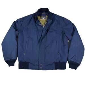 Vintage Derby of San Francisco Style 44 Jacket Navy Blue Gold Paisley Lined Sz-M